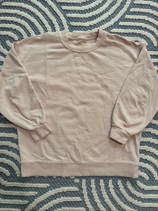 lululemon athletica Tops - Lululemon Perfectly Oversized Crew Sweatshirt Pink Blush Size 10